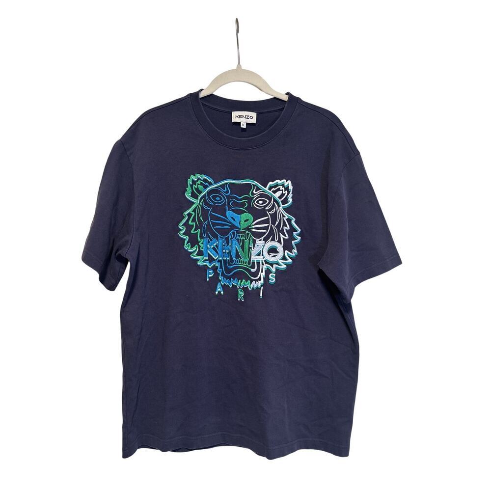 Kenzo XL Navy Blue Embroidered Tiger T-Shirt - Picture 2 of 7